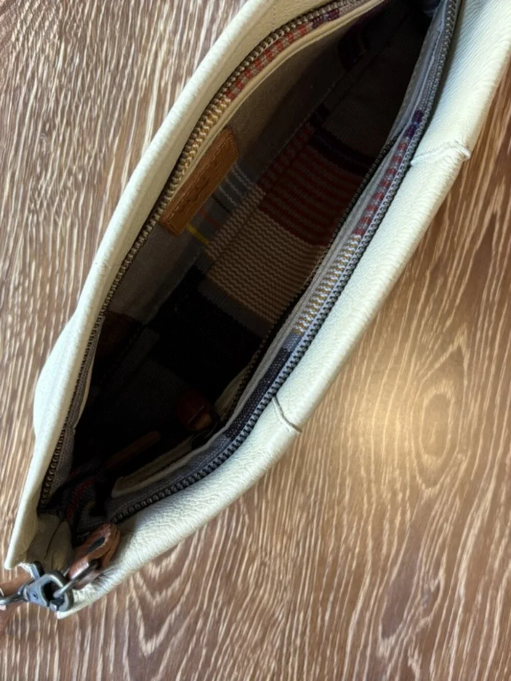 Will Leather Goods Cream and Brown Crossbody Bag